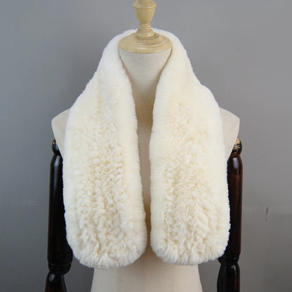 Lux Rex Rabbit Fur Scarf For Women Real Fur Warmth 🧣 Cozy Elegance ❄️