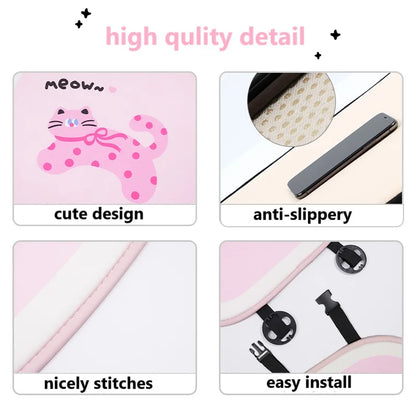 Cute Pink Heart-Shaped Plush Car Neck Pillow 💖✨ | Kawaii Headrest Cushion for Girly Car Decor 🚗💕