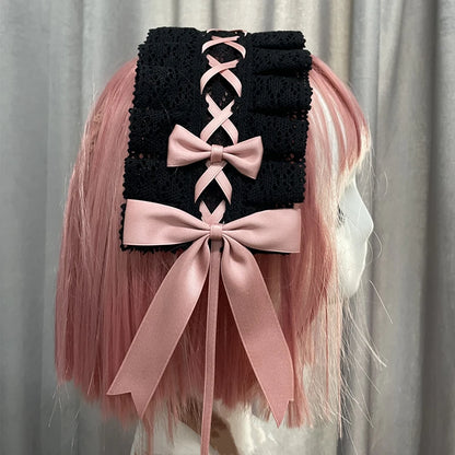 Pastel Bowknot Lace Flower Hair Band Cosplay Accessory Handmade Wholesale 🎀💖