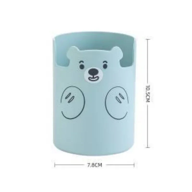 Kawaii Bear Multifunctional Pen Holder 🐻✨ - Adorable Makeup Brush & Phone Organizer for Students! 🖊️💖