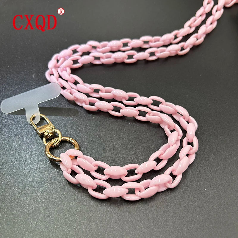 Cute 120cm Anti Lost Phone Lanyard Rope Colorful Acrylic Chain Gift Outdoor 🎀📱