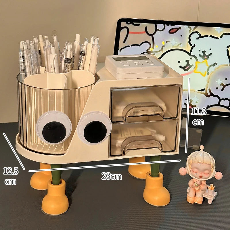 Kawaii Rotating Pen Holder 🌟✨ | Creative Desk Organizer 🎨🖊️ | Adorable Multi-Compartment Storage Box 🏠💕