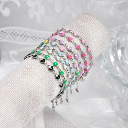 Charming Heart Shaped Chain Bracelet Stainless Steel 14K Plated Chic Jewelry For Women 💗💎✨