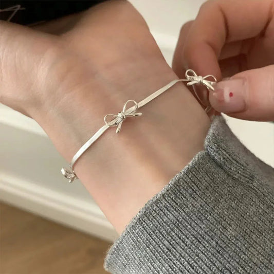 Kawaii 2025 925 Silver Bow Charm Bracelet 🌟✨ | Sweet & Personalized Luxury Jewelry for Women 🎀 | Perfect Bridesmaid Gift! 💖