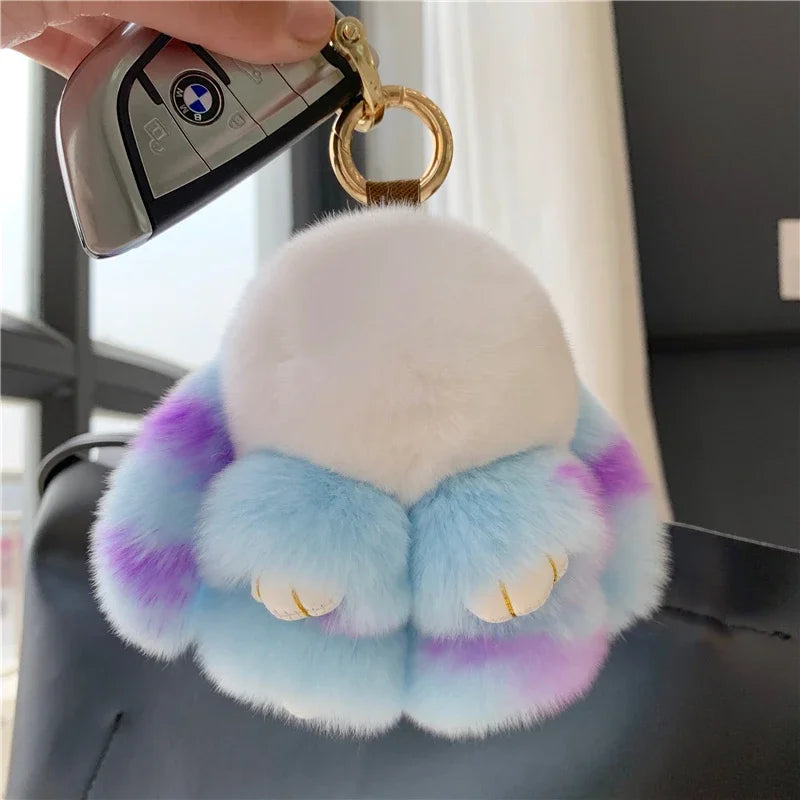 Charming Plush Bunny Keychain 10cm With Fur Pom Pom Charm For Bags 🐰✨