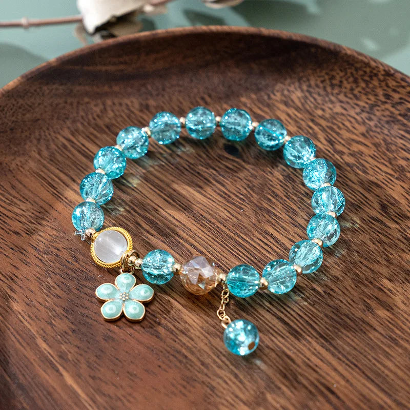 🌸 Adorable Cherry Blossom Beaded Bracelet 🌸 | Sweet Pink Flower Charm | Perfect Gift for Girls 🎁✨