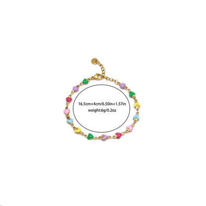 Charming Heart Shaped Chain Bracelet Stainless Steel 14K Plated Chic Jewelry For Women 💗💎✨