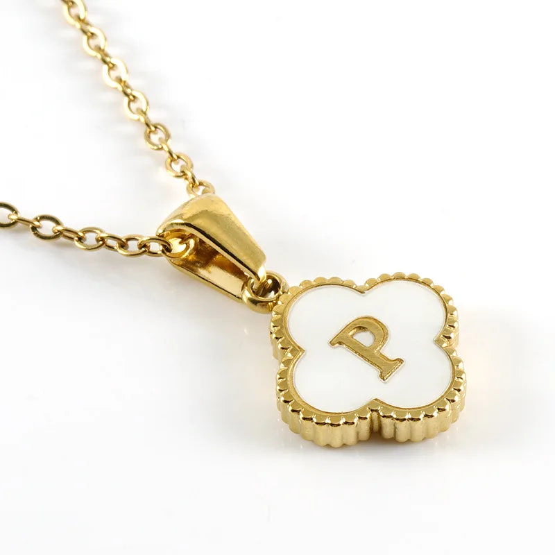 Charming Kawaii Stainless Steel Initial Necklace for Her 🌸✨ | Cute White Chain Jewelry - Perfect Valentine’s Day Gift! 💖