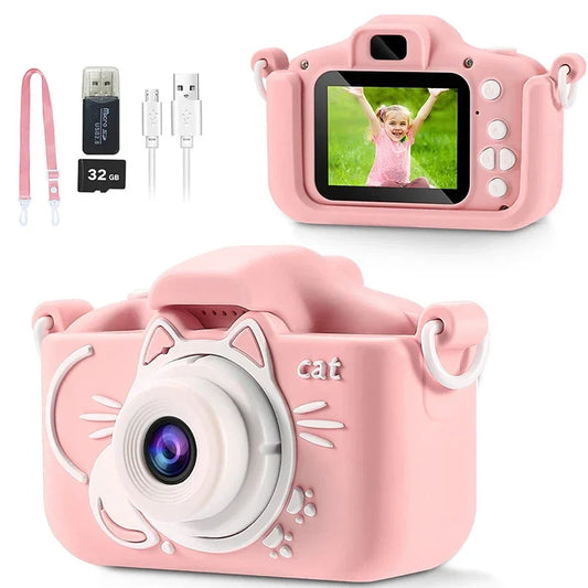 Kawaii Mini SLR Kids Camera 📸✨ - 2" HD Screen, Cute Digital Toy for Creative Adventures! 🌈🎉 Perfect Birthday & Christmas Gift! 🎁
