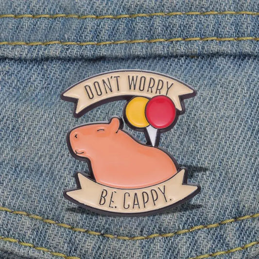 Cute Capybara Balloon Enamel Pins 🎈✨ Kawaii Animal Brooches for Kids & Friends - Trendy Jewelry Gift!