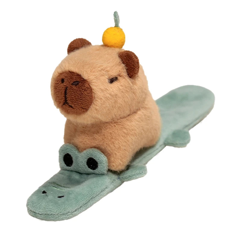 Kawaii Capybara & Friends Plush Wristband Bracelet 🐾✨ Adorable Animal Snap Wrap for Kids - Fun Gift Idea!