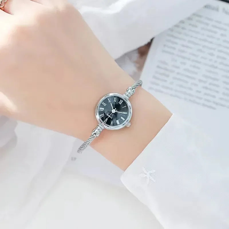 ✨ Kawaii Gold Bangle Watch 🌟 | Retro Stainless Steel Ladies Quartz Timepiece ⌚️💖