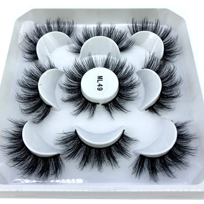 New 5 Pairs 8-25mm Natural 3D False Eyelashes Kit Mink Lashes Full Strip Look Whimsical Cute Glam 🌸✨