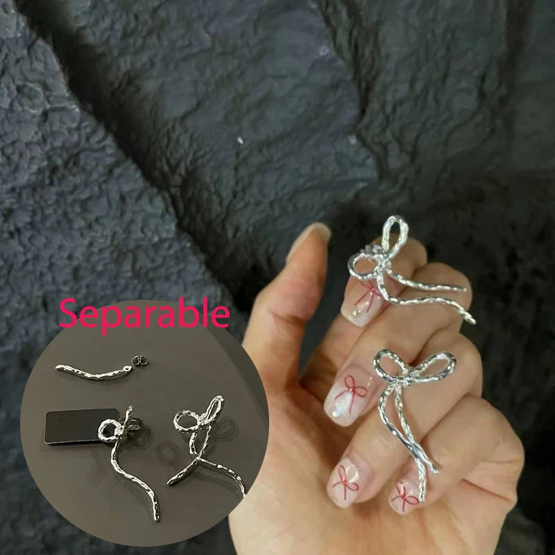 Kawaii Bow Knot Earrings ✨ |  925 Sterling Silver Tassel Jewelry for Women 💖 | Perfect Gift for Her 🎁