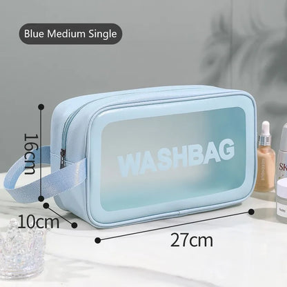 Kawaii Waterproof Travel Makeup Bag 🌟✨ | Cute Transparent Cosmetic Organizer for Women 💖✈️