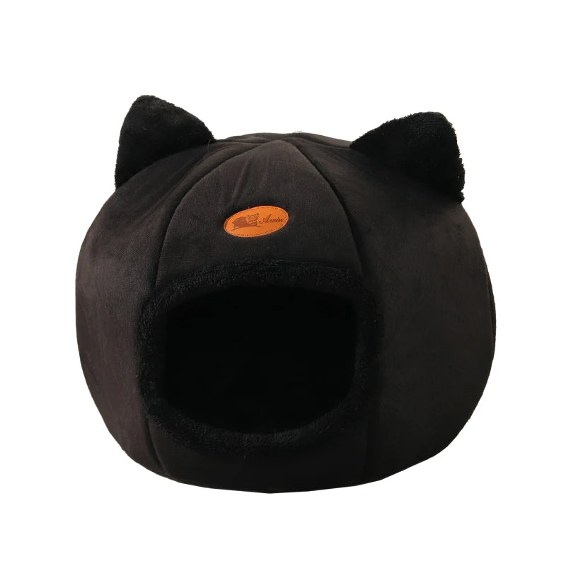 Kawaii Cozy Winter Cat Cave 🐾🌙 | Soft Cotton Pet Bed for Cats & Small Dogs 🏡✨