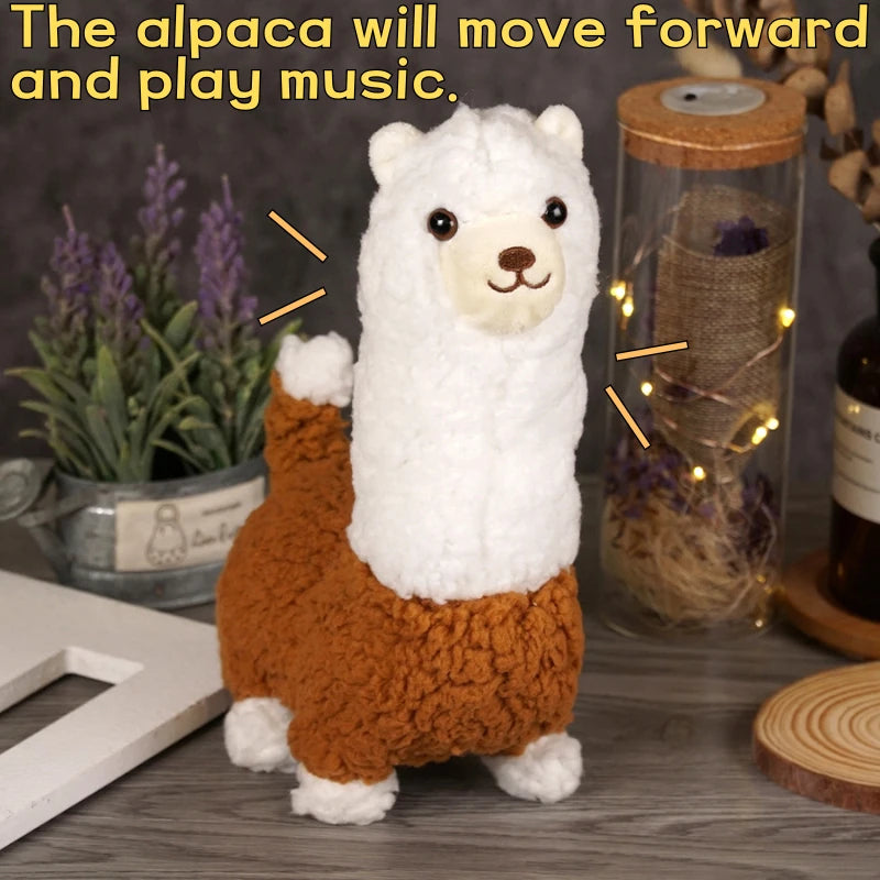 Electric Alpaca Plushie 🦙✨ - Walking Llama with Wagging Tail, Perfect Kawaii Stuffed Animal Gift for Kids! 🎁💕