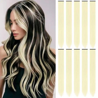 Pastel 22 Inch Colorful Clip In Hair Extensions Long Straight Party Highlights 💖