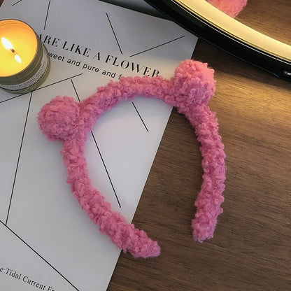 Kawaii Plush Bear Ear Headband 🐻✨ - Adorable Non-Slip Hair Accessory for Makeup & Daily Fun 💖🎀