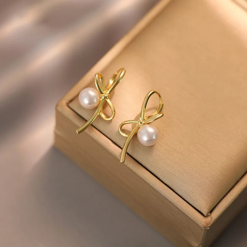Kawaii Bow Knot Earrings ✨ |  925 Sterling Silver Tassel Jewelry for Women 💖 | Perfect Gift for Her 🎁