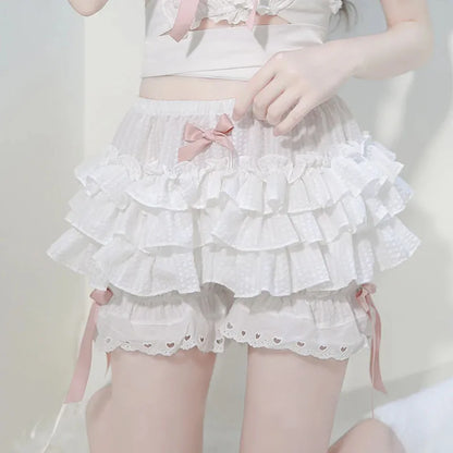 Kawaii Lace Ruffle Bloomers 🍭✨ Frilly Victorian Shorts for Playful Dress-Up & Cosplay 💖