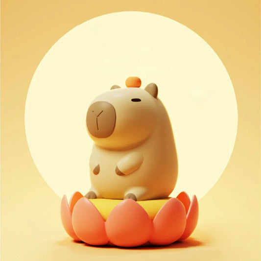 Kawaii Capybara Night Light 🌟✨ Dimmable Silicone Bedside Lamp for Kids 💖 USB Rechargeable & Playful Design 🦙💤