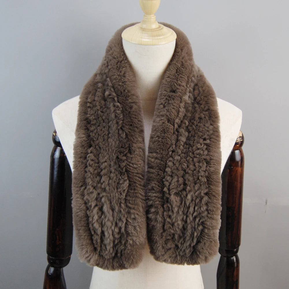 Lux Rex Rabbit Fur Scarf For Women Real Fur Warmth 🧣 Cozy Elegance ❄️