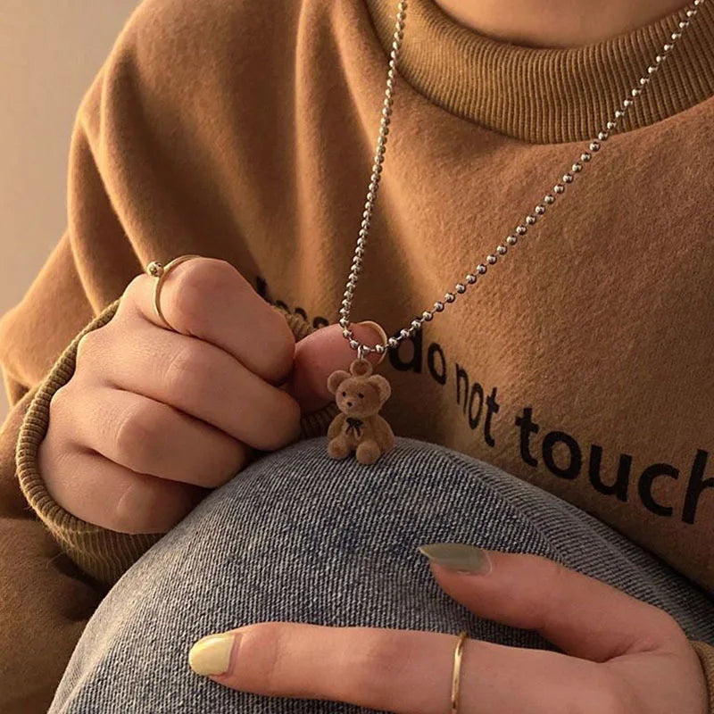 Adorable Plush Bear Pendant Necklace 🐻✨