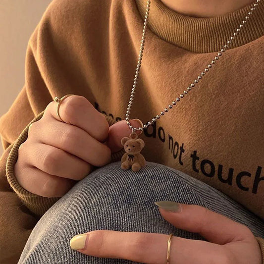 Adorable Plush Bear Pendant Necklace 🐻✨