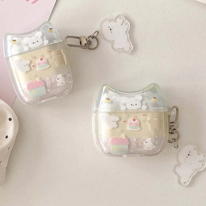 🐾 Cute Cartoon Family Earphone Case for Apple AirPods - Adorable Cat, Dog & Bear Design! 🎧✨ - Pixie Quill