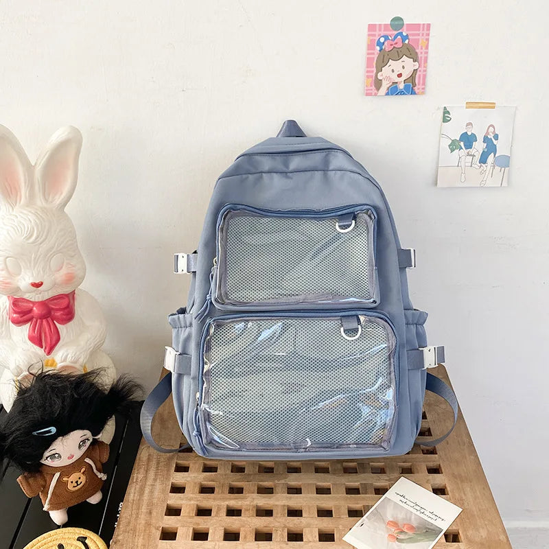 ✨ Adorable Japanese Itabag Backpack 🎒 | 2024 Transparent Design 🌈 | Perfect for School & College Students 🌟 - Pixie Quill