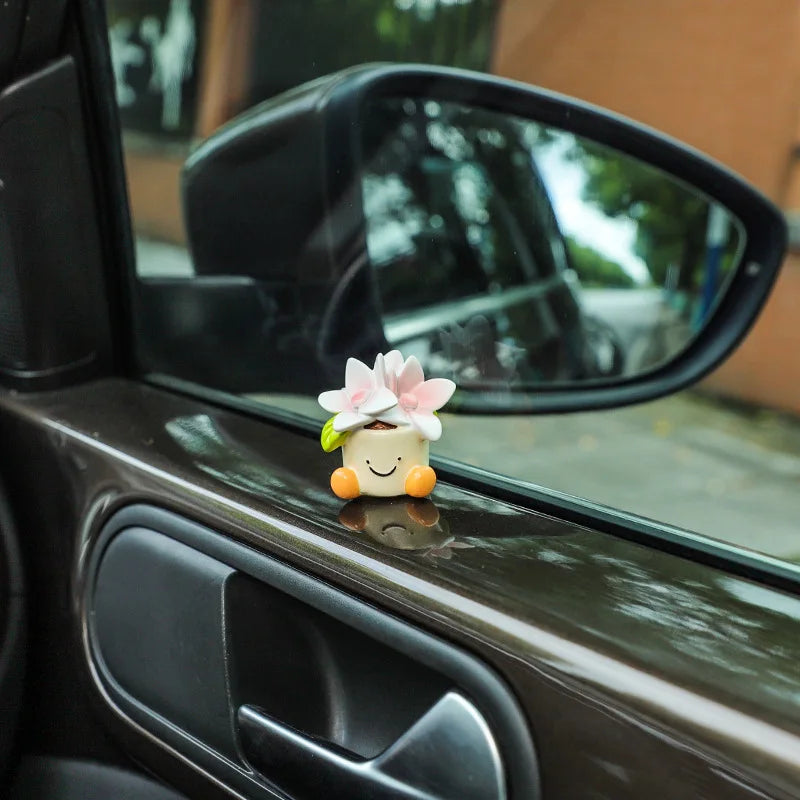 Kawaii Flower Pot Elf 🌸✨ - Adorable Resin Car Interior Decor & Desktop Ornaments 🚗🌼