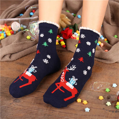 Cozy Winter Cartoon Socks For Women Cute Christmas Elk Deer Bear Gift 🧦🎄