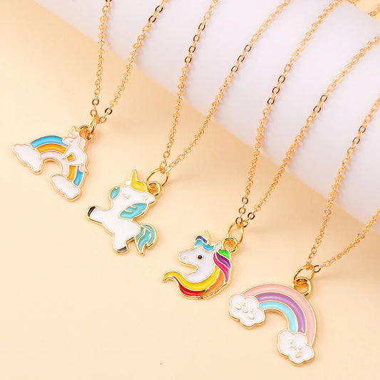 Kawaii Rainbow Unicorn Pendant Necklace 🌈✨ - Adorable Choker for Girls & Women 🎀 - Perfect Birthday Gift! 🎁