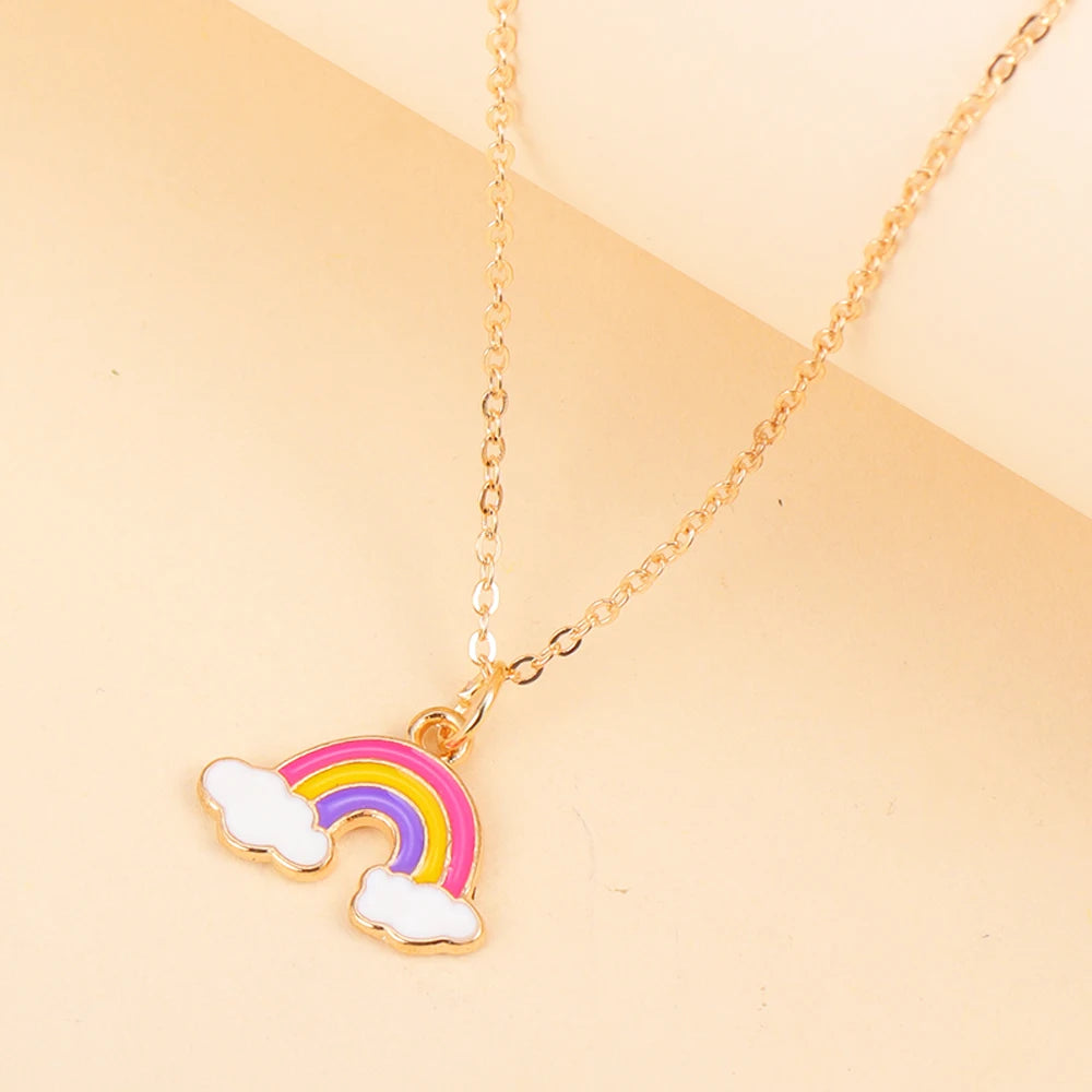 Kawaii Rainbow Unicorn Pendant Necklace 🌈✨ - Adorable Choker for Girls & Women 🎀 - Perfect Birthday Gift! 🎁