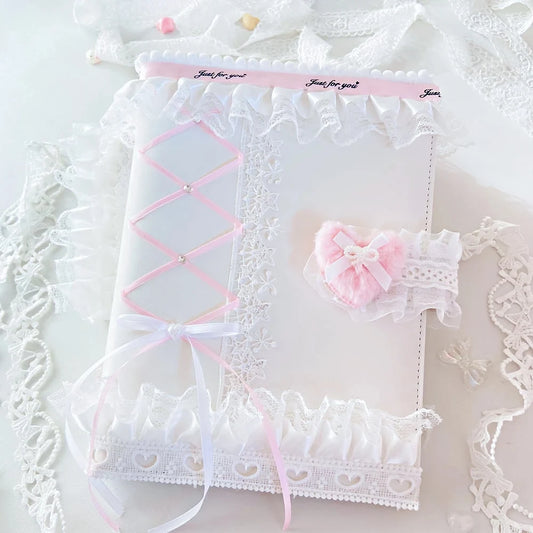 A5 Lace Ribbon Ballet Style Photo Card Binder 6 Ring Album For Kpop Cards 💖🎀📚