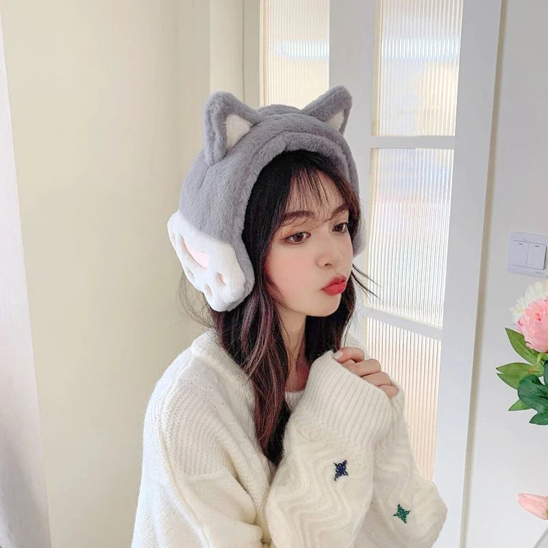 Cozy Kawaii Cat Ear Earmuffs 🐾✨ - Plush Winter Warmth for Stylish Girls!