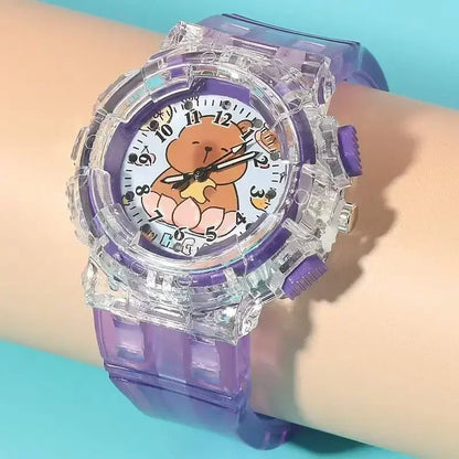 Kawaii Capybara LED Quartz Watch 🐾✨ - Adorable Cartoon Timepiece for Kids 🎉 - Perfect Birthday Gift! 🎁