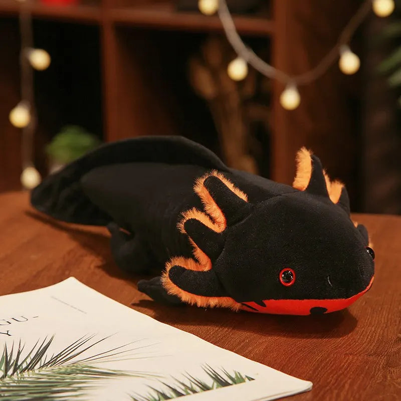 ]Colorful Axolotl Plushie 🌈✨ - Cute Salamander Stuffed Toy for Kids 🎁🐾 - Birthday Gift in Pink, Yellow, Grey & Blue