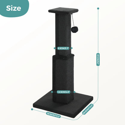 Large Cat Scratching Post for Indoor Cats Adults Ultimate Scratch Post with Woven Sisal Dangling Ball Tall Cat Scratcher Cat Toy