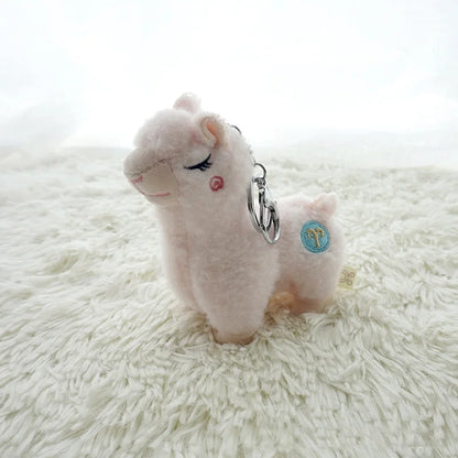 Kawaii Plush Alpaca Keychain 🦙✨ - Adorable Rainbow Animal Bag Charm for Women 🎒💕