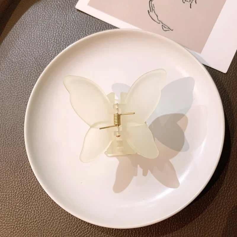 Kawaii Butterfly Hair Clips 🦋✨ | Cute Matte Clear Hair Claws for Women & Girls | Adorable Korean Hair Accessories 🌸💖