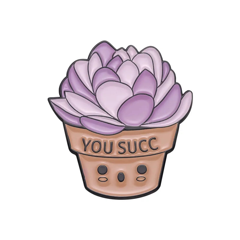 Kawaii Animal & Plant Enamel Pins 🌿🦜 Cute Brooches - Toucan, Pigeon, Succulent & More! 🥚🥒