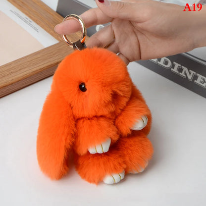 Fluffy Bunny Keychain 🐰✨ Adorable Pom Pom Charm for Bags & Keys! 🐇💖 - Pixie Quill