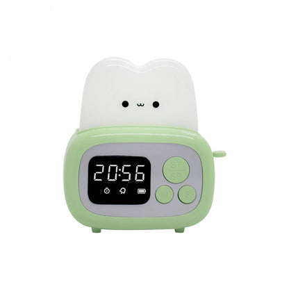 Kawaii Toaster Alarm Clock 🌟 Cute LED Night Light & Timer 🎉 USB Rechargeable Bedside Buddy 🎈 Perfect Gift for Kids & Adults! 🥰