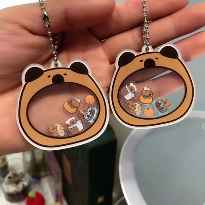 Adorable Capybara Rocker Keychain 🎀 | Kawaii Acrylic Pendant for Friends 🥰✨