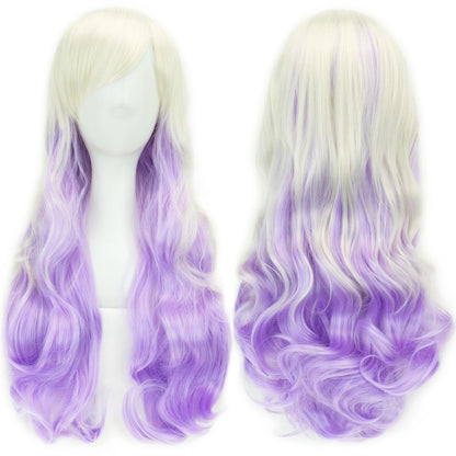 Soowee Rainbow Cute Ombre Cosplay Wig With Bangs For Black Women Synthetic High Temperature Fiber Halloween Costume 🌈✨
