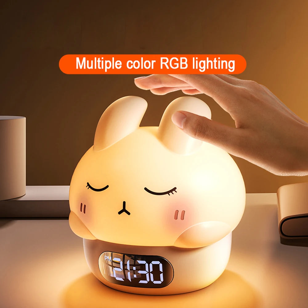 Adorable Bunny Night Light Alarm Clock 🌙🐰 | Cute LED Desk Timer for Kids' Rooms & Cozy Decor ✨