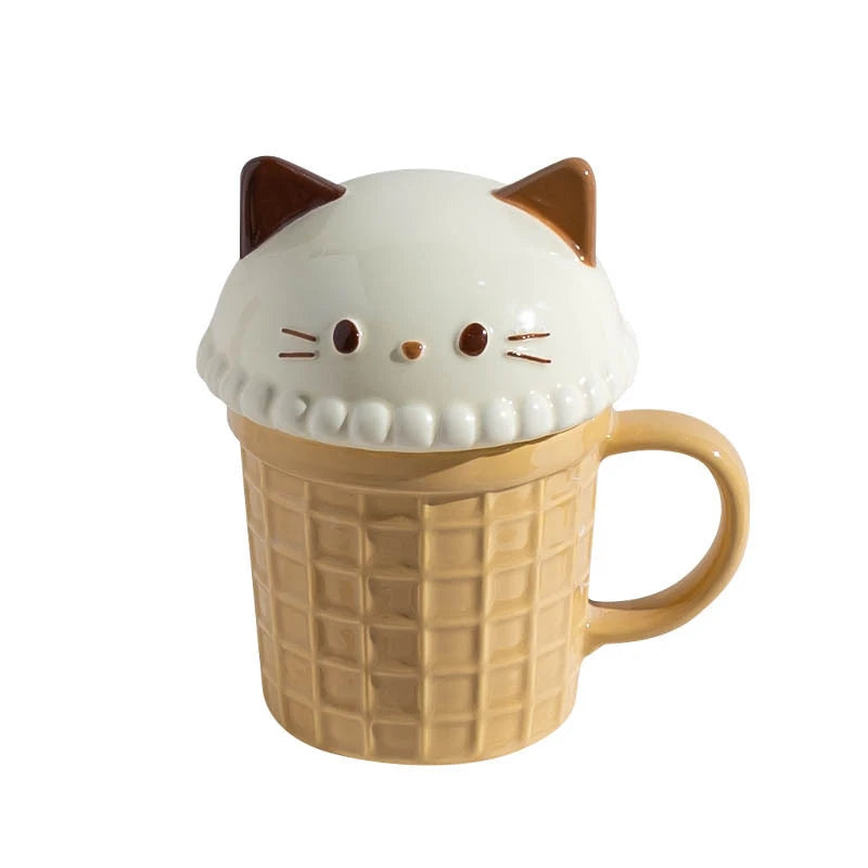 Kawaii Animal Mug 🌟 Adorable Cat, Bunny & Bear Ceramic Cup 🐾 Perfect for Tea & Coffee Lovers 💖 350ml Delight!