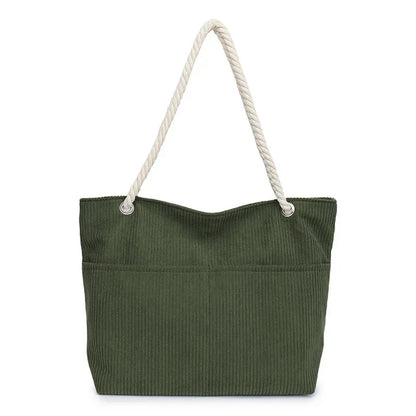 🌟 Cuddly Corduroy Tote 💖 - Trendy & Soft Women's Shoulder Bag with Zipper for Everyday Adventures! 👜✨ - Pixie Quill